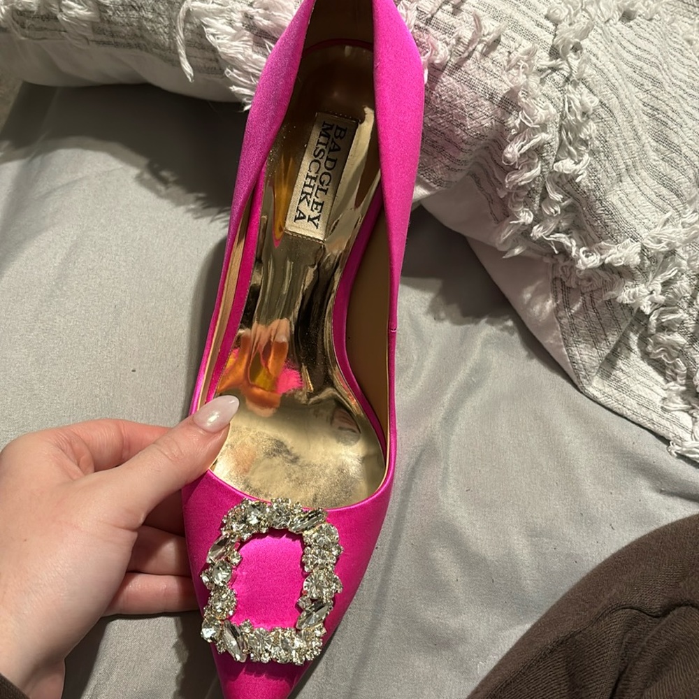 Badgley Mischka HOT PINK heels